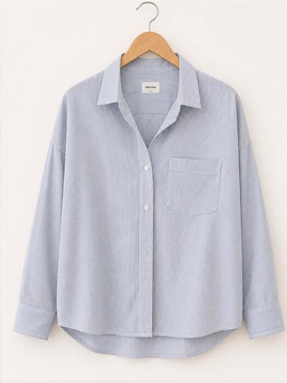 Wilfred Light Blue Striped cotton Relaxed Button-Down Shirt size XL